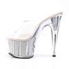 Pleaser - ADORE701G Mules à talons - Chaussures de pole dance - Transparent/Couleur argent Product image